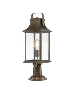 Grant 1 Light Large Pedestal Lantern - Burnished Bronze
