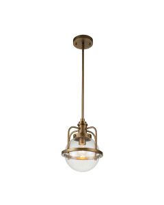 Triocent 1 Light Pendant/ Semi-Flush - Natural Brass