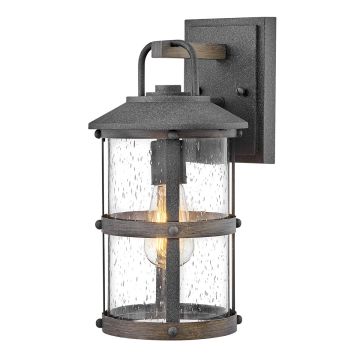 Lakehouse 1 Light Small Wall Lantern - Aged Zinc with Driftwood Grey