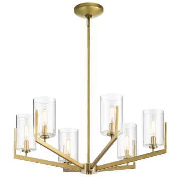 Nye 6 Light Chandelier - Brushed Natural Brass