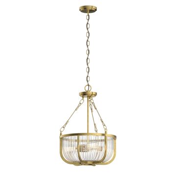 Roux 3 Light Pendant/ Semi-Flush - Natural Brass