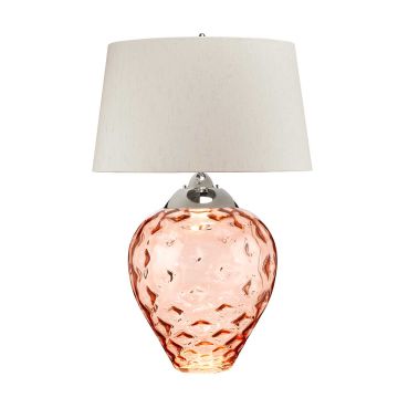 Samara Large Table Lamp - Salmon - Polished Nickel