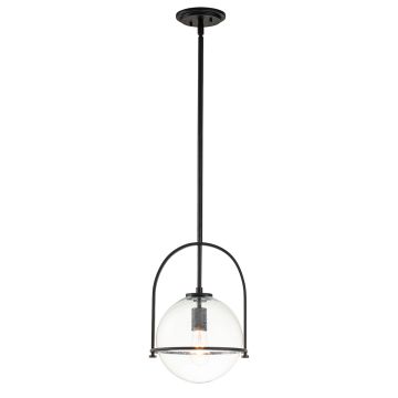 Somerset 1 Light Medium Pendant - Black/Clear
