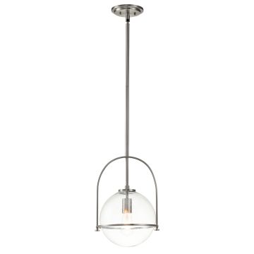 Somerset 1 Light Medium Pendant - Clear/Brushed Nickel
