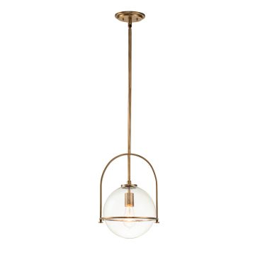 Somerset 1 Light Medium Pendant - Clear/Heritage Brass
