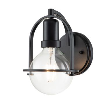 Somerset 1 Light Wall Light - Black/Clear