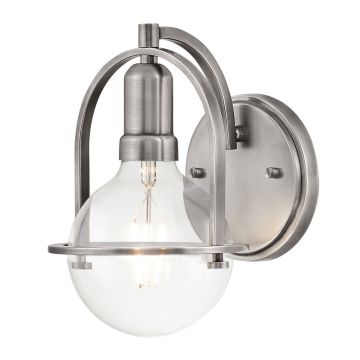 Somerset 1 Light Wall Light - Clear and Brushed Nickel